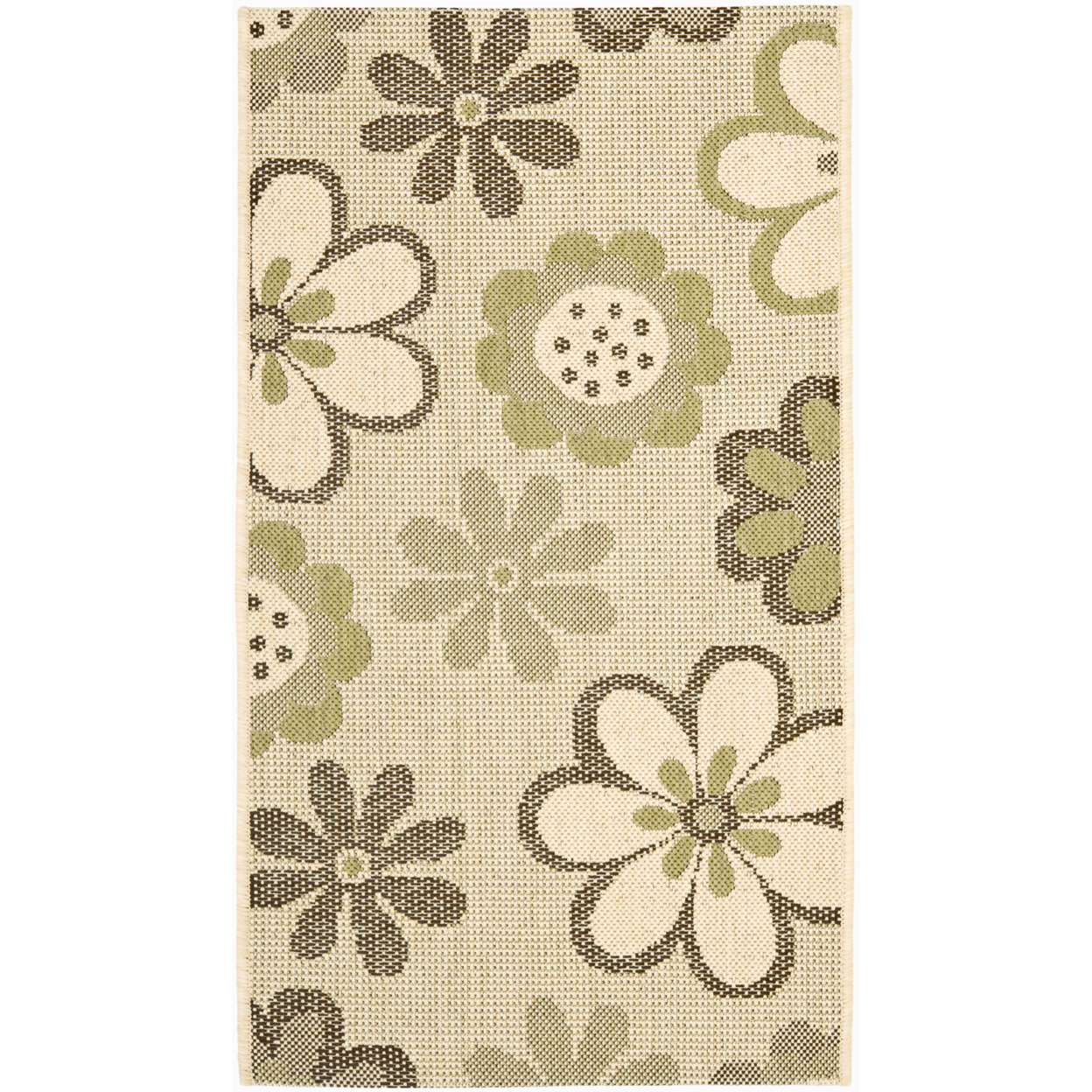SAFAVIEH Outdoor CY4035A Courtyard Natural Brown / Olive Rug - 2' 3 X 6' 7