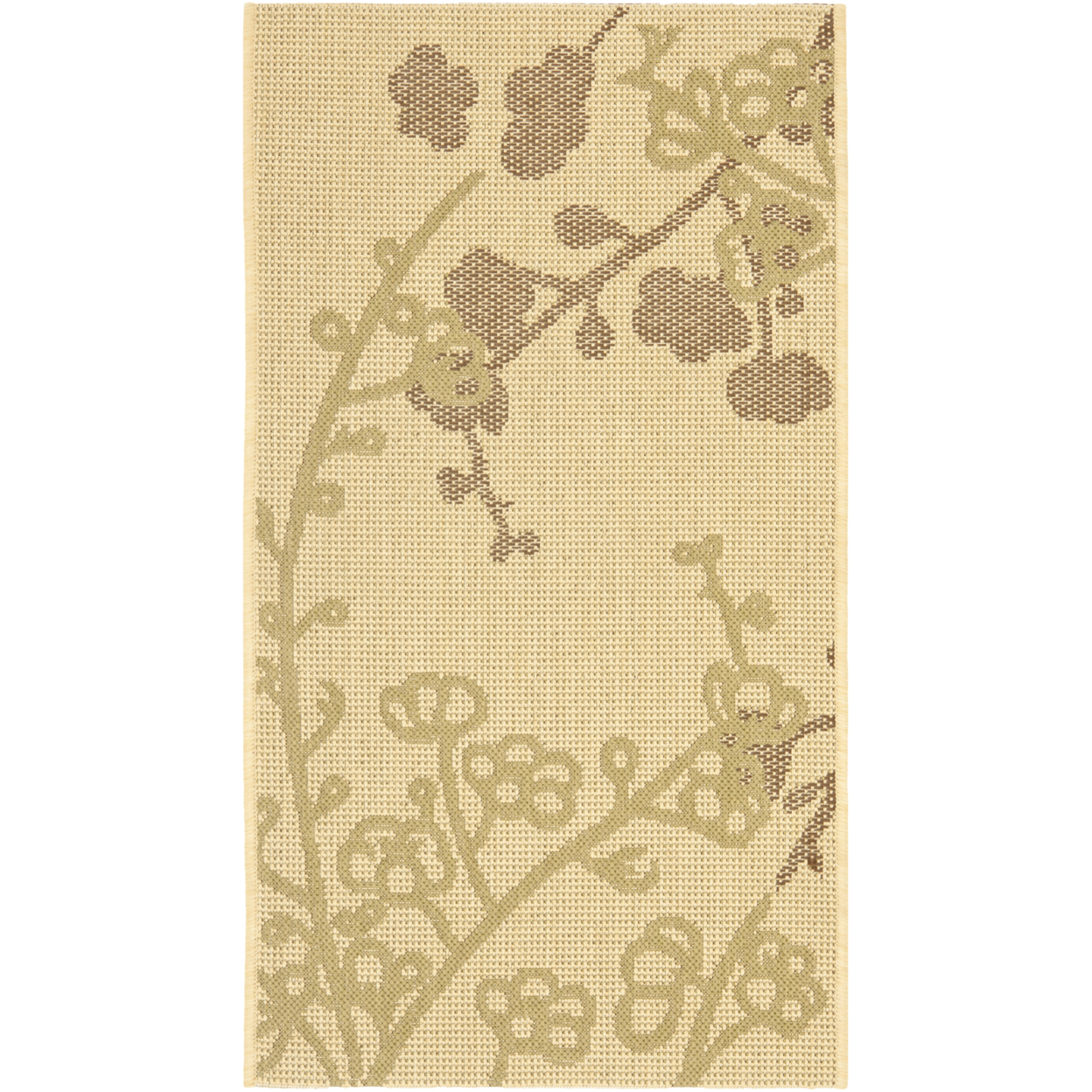 SAFAVIEH Indoor Outdoor CY4038A Courtyard Natural / Olive Rug - 2' 3 X 6' 7