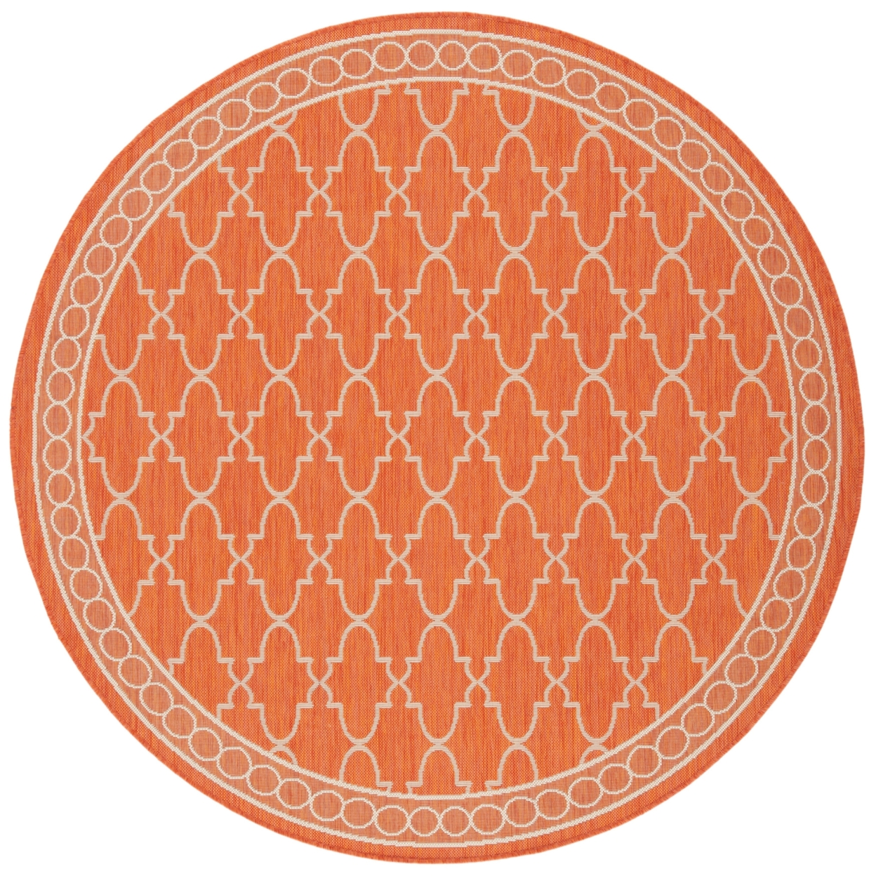 SAFAVIEH Outdoor CY5142A Courtyard Collection Rust / Sand Rug - 6' 7 Round