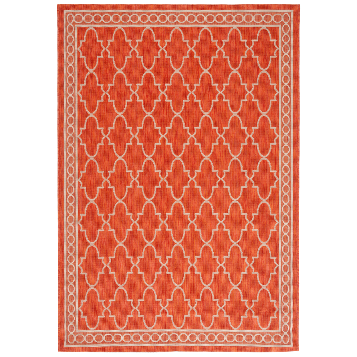 SAFAVIEH Outdoor CY5142A Courtyard Collection Rust / Sand Rug - 5' 3 X 7' 7