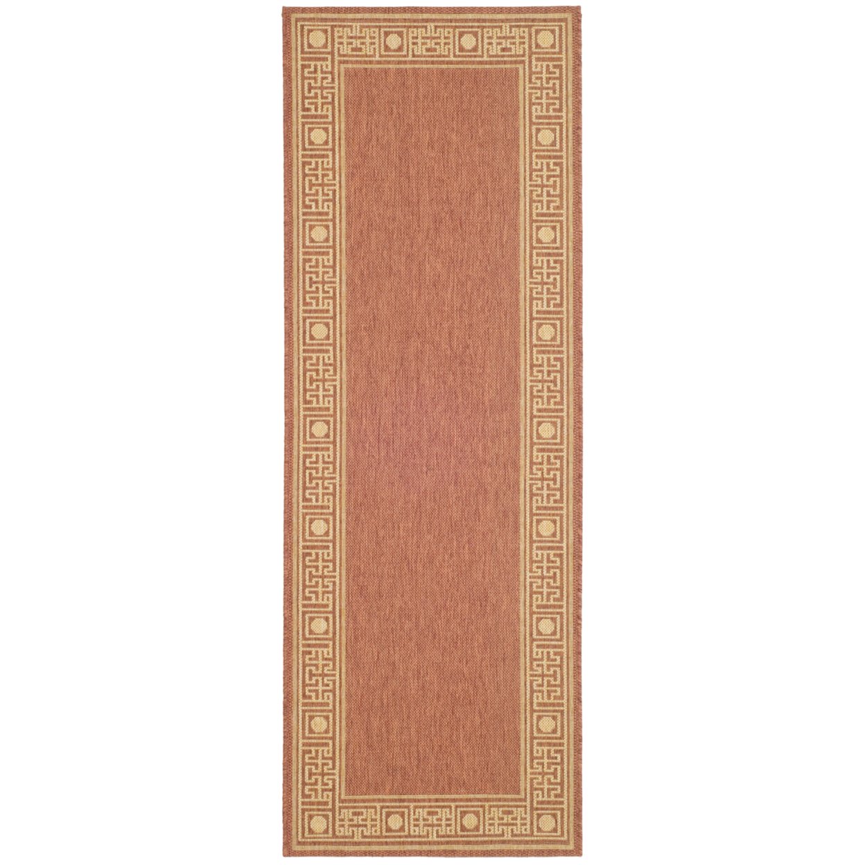 SAFAVIEH Outdoor CY5143A Courtyard Collection Rust / Sand Rug - 2' 3 X 6' 7