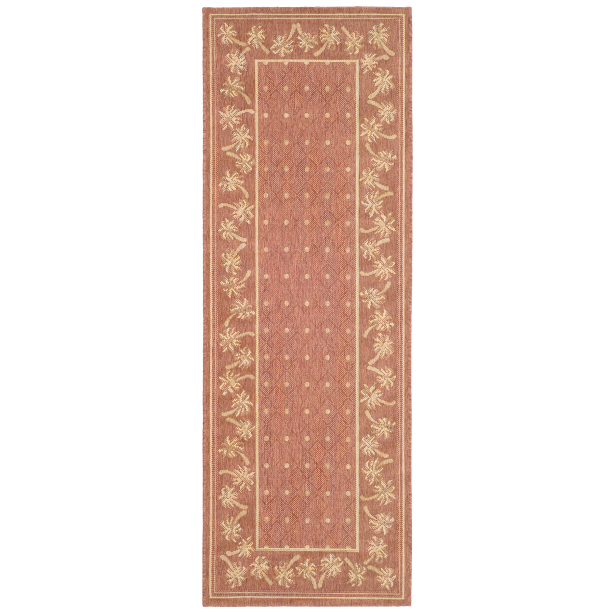 SAFAVIEH Outdoor CY5148A Courtyard Collection Rust / Sand Rug - 2' 3 X 6' 7
