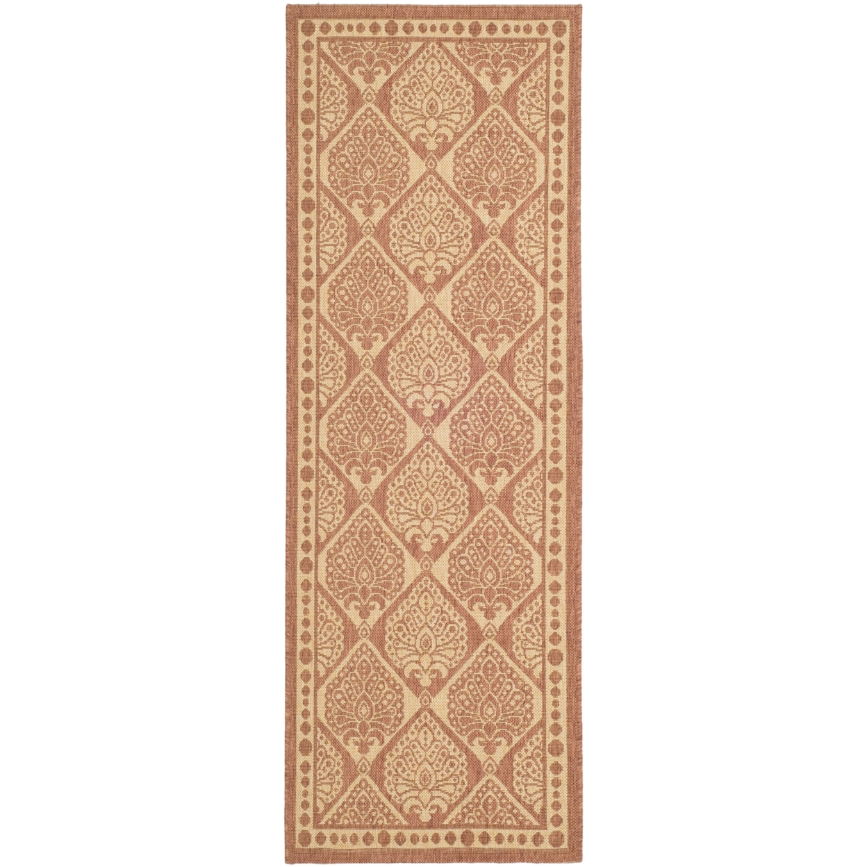 SAFAVIEH Outdoor CY5149A Courtyard Collection Rust / Sand Rug - 2' 3 X 6' 7