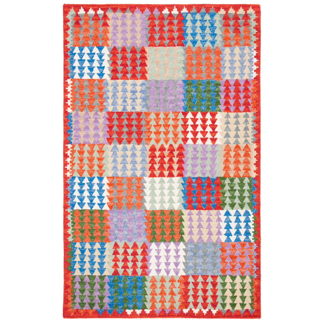 SAFAVIEH Aspen Collection APN411Q Handmade Red / Blue Rug - 7' Square
