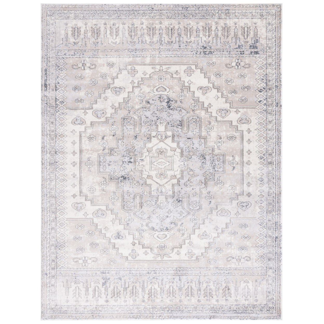 SAFAVIEH Carnegie Collection CNG662F Ivory / Grey Rug - 6' 7 X 9' 2