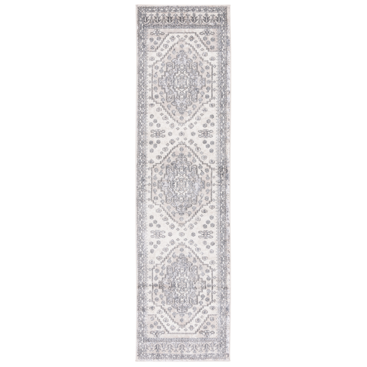 SAFAVIEH Carnegie Collection CNG662F Ivory / Grey Rug - 2' 3 X 8'