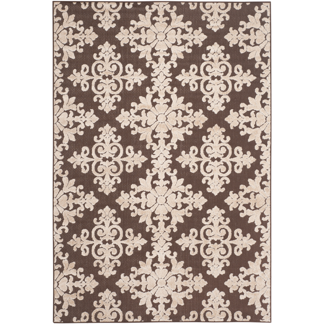 SAFAVIEH Cottage Collection COT906D Brown / Creme Rug - 5' 3 X 7' 7