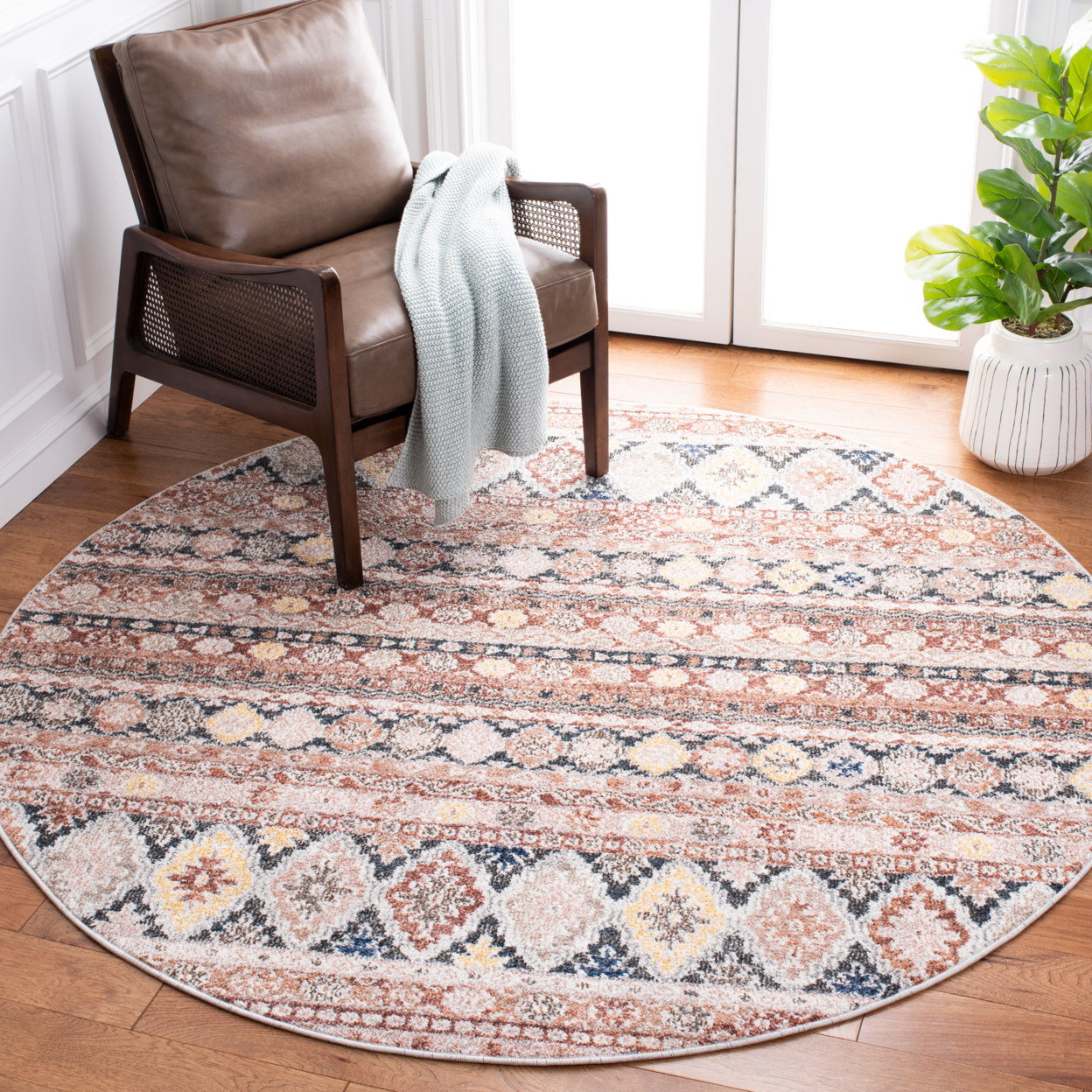 SAFAVIEH Crystal Collection CRS323P Rust/Ivory Rug - 2-2 X 9