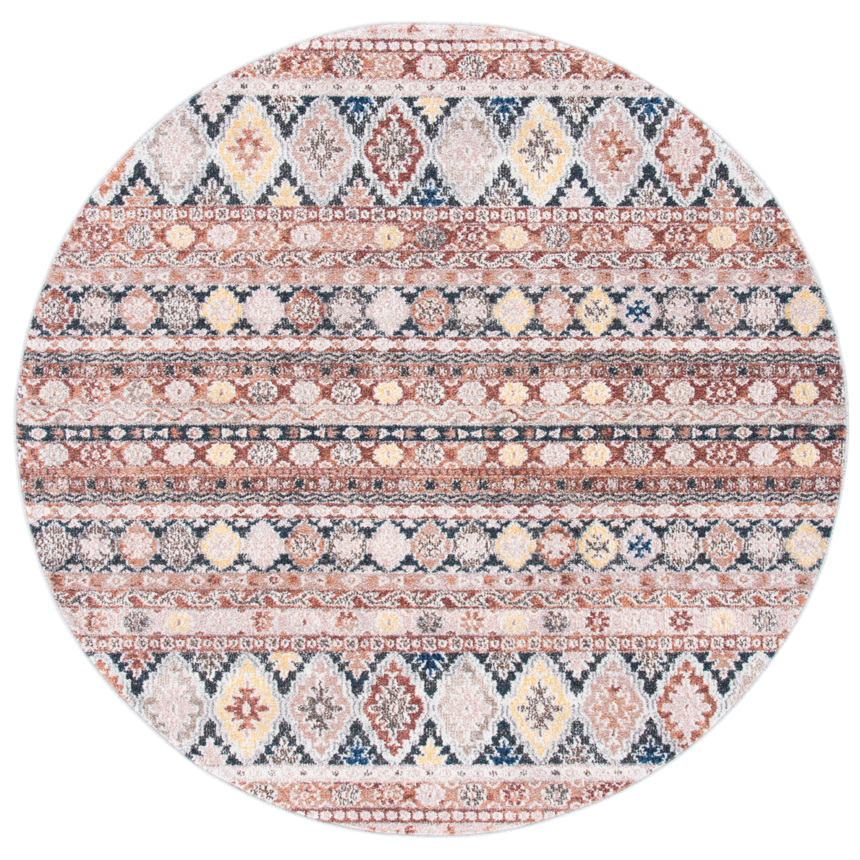 SAFAVIEH Crystal Collection CRS323P Rust/Ivory Rug - 6-7 X 6-7 Round