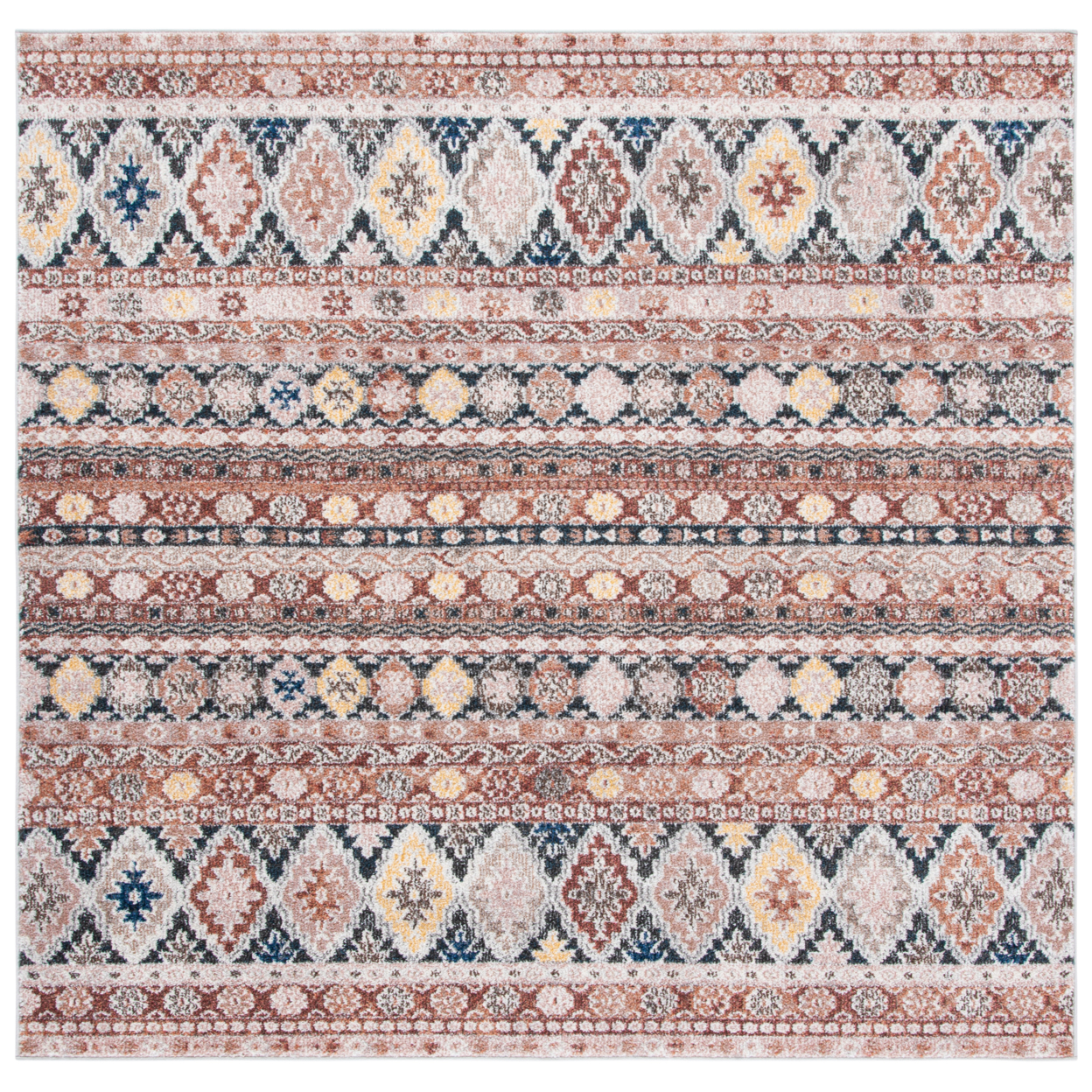 SAFAVIEH Crystal Collection CRS323P Rust/Ivory Rug - 6-7 X 6-7 Square
