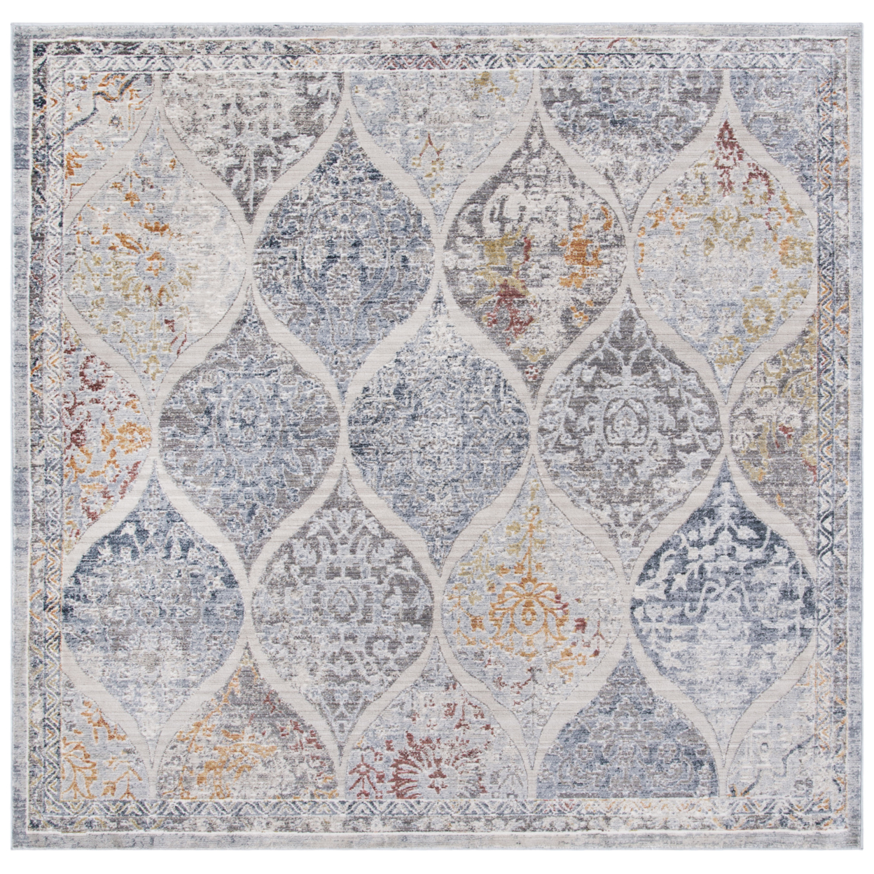 SAFAVIEH History Collection HIS571F Grey / Gold Rug - 6-7 X 6-7 Square