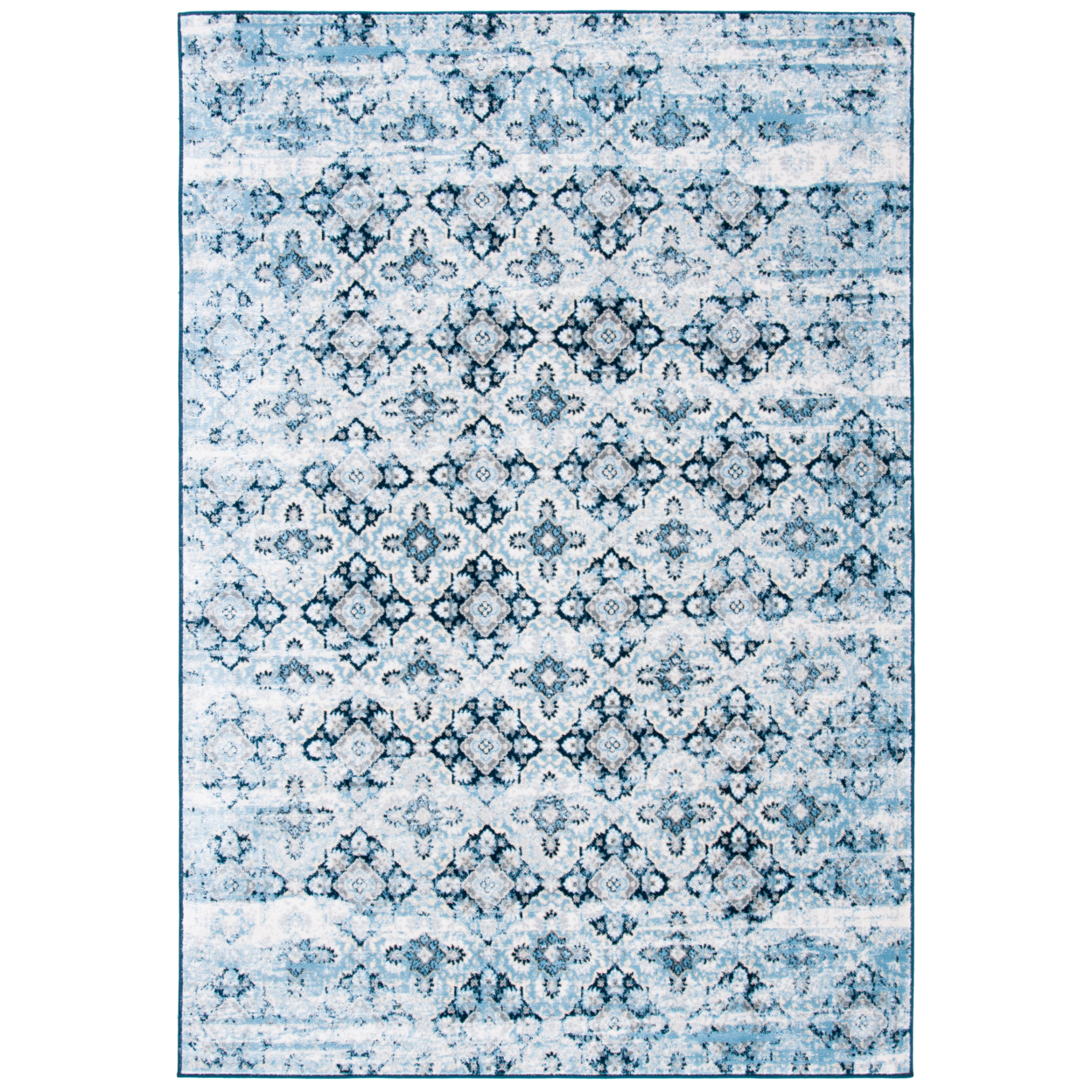 SAFAVIEH Lagoon Collection LGN230N Navy / Ivory Rug - 6-7 X 6-7 Square