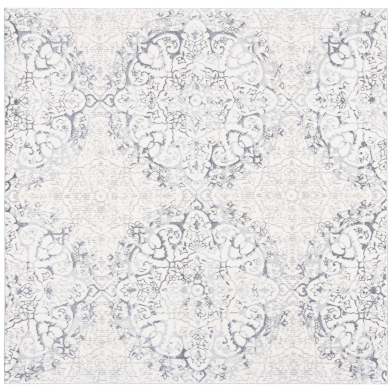 SAFAVIEH Lagoon Collection LGN507A Ivory / Grey Rug - 6-7 X 6-7 Square