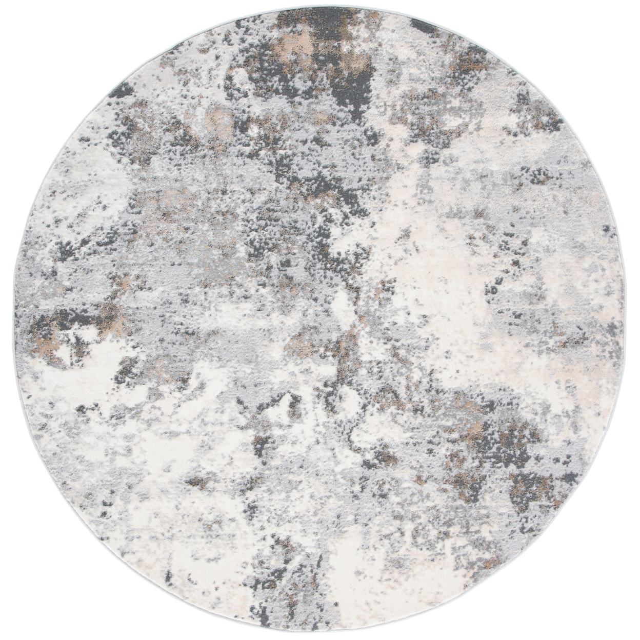 SAFAVIEH Lagoon Collection LGN522A Ivory / Grey Rug - 6-7 X 6-7 Round