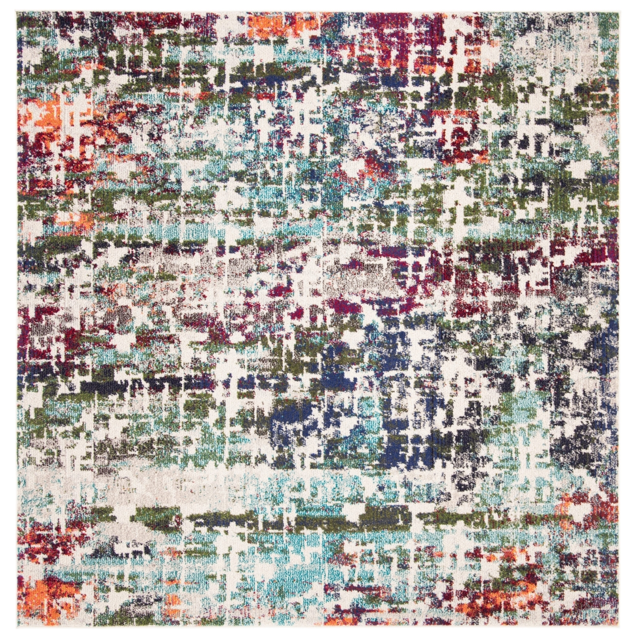 SAFAVIEH Madison Collection MAD469A Blue / Green Rug - 6' 7 Square