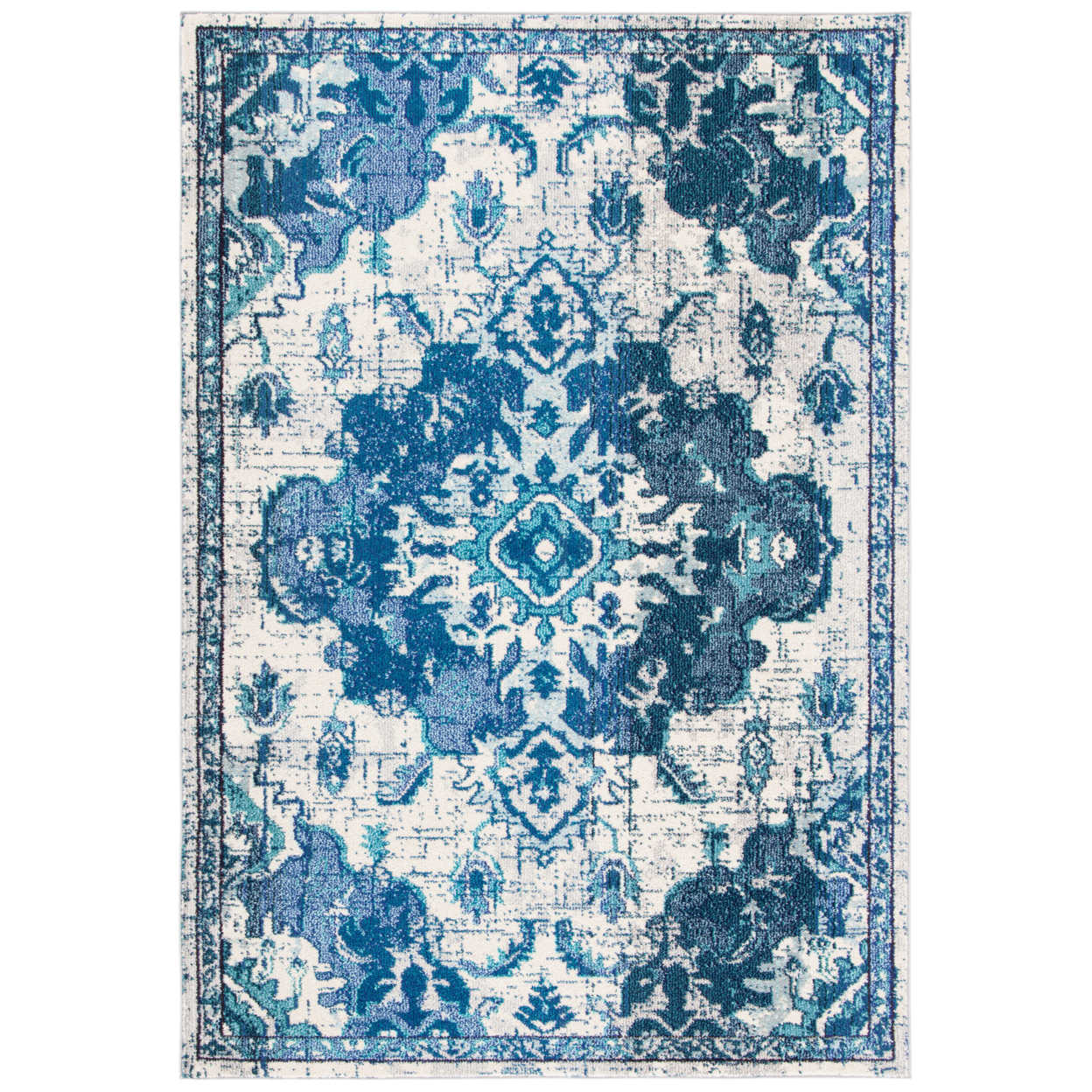 SAFAVIEH Madison Collection MAD484A Ivory / Blue Rug - 9' X 12'