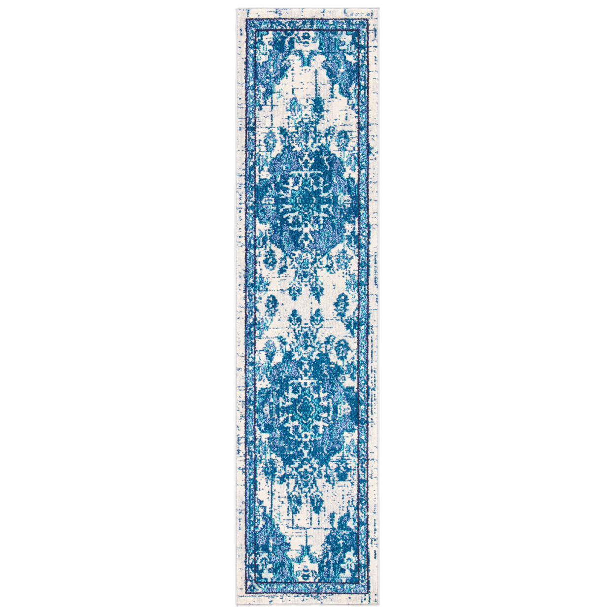 SAFAVIEH Madison Collection MAD484A Ivory / Blue Rug - 2' X 8'