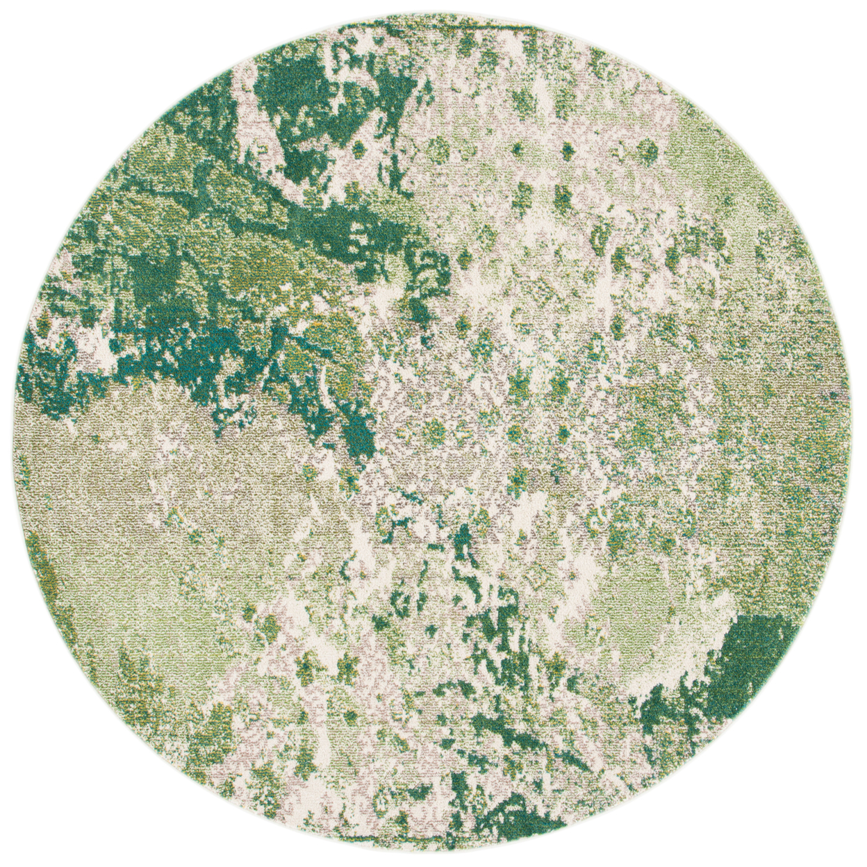 SAFAVIEH Madison Collection MAD499Y Green / Ivory Rug - 3' Round