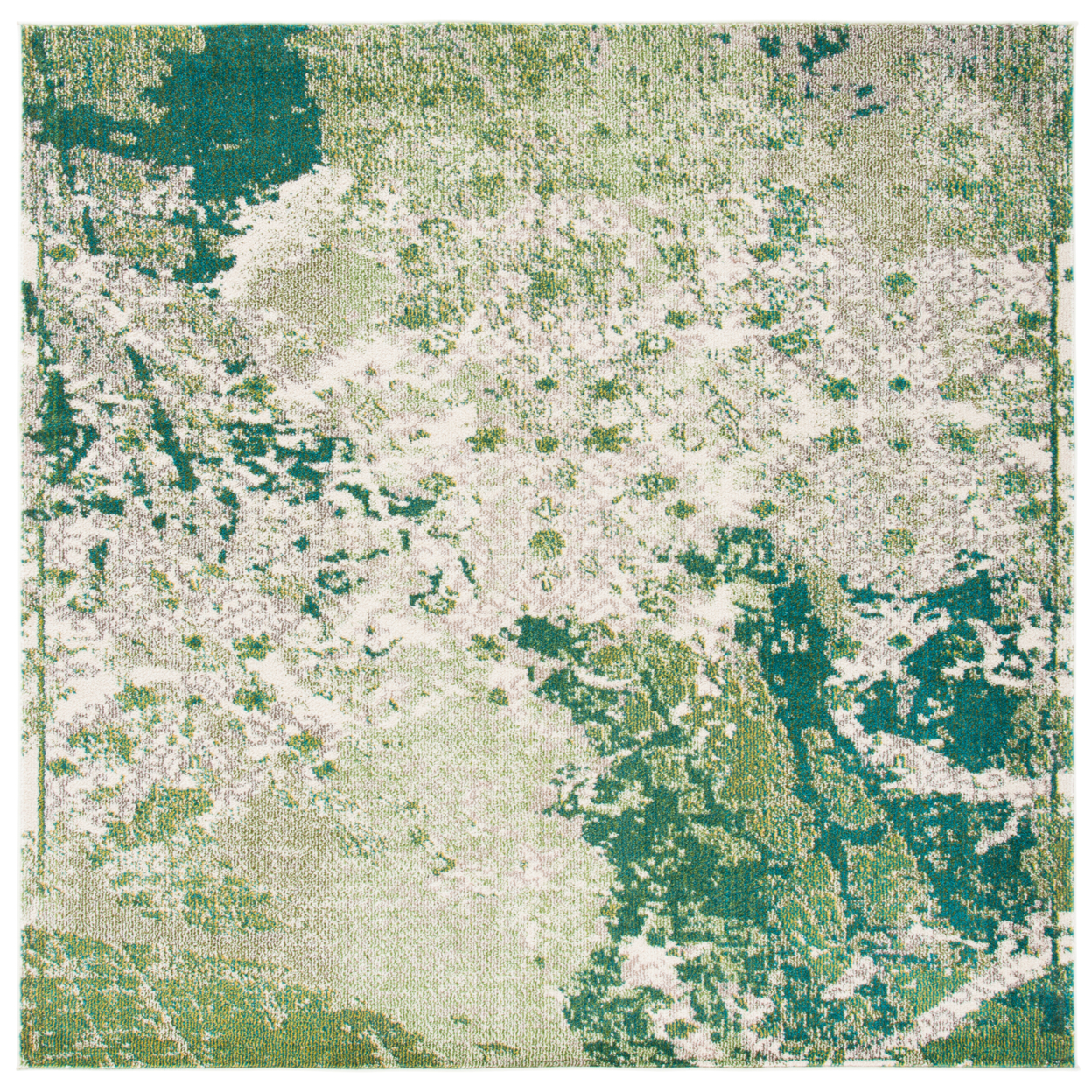 SAFAVIEH Madison Collection MAD499Y Green / Ivory Rug - 3' Square