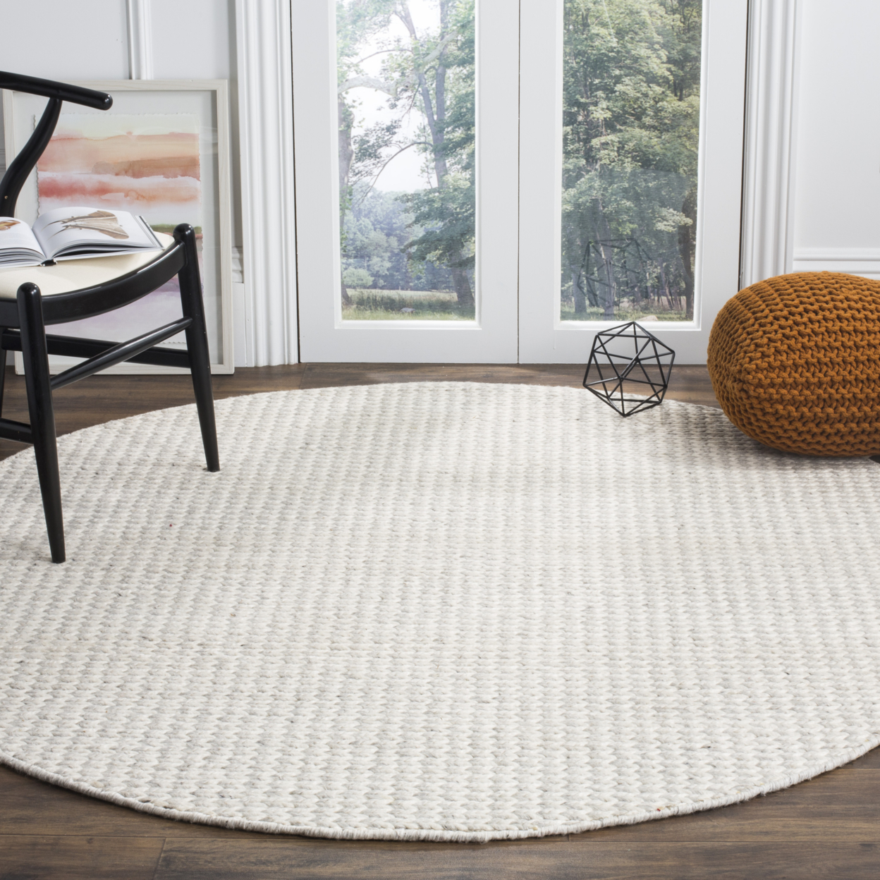 SAFAVIEH Natura NAT311A Handwoven Ivory / Silver Rug - 8' Square