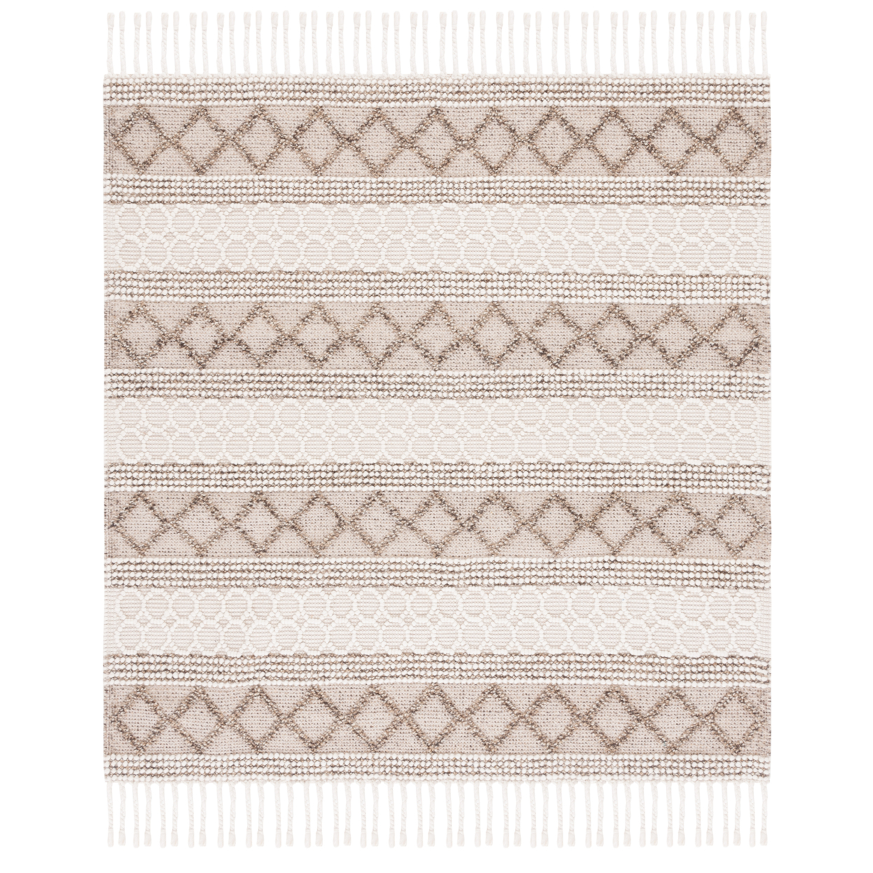 SAFAVIEH Natura NAT337A Handwoven Ivory / Brown Rug - 6' Square
