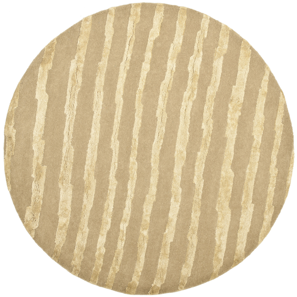 SAFAVIEH Soho Collection SOH519B Handmade Beige/Gold Rug - 6' Round