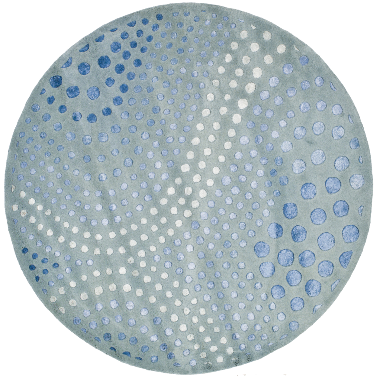 SAFAVIEH Soho Collection SOH654B Handmade Light Blue Rug - 6' Round