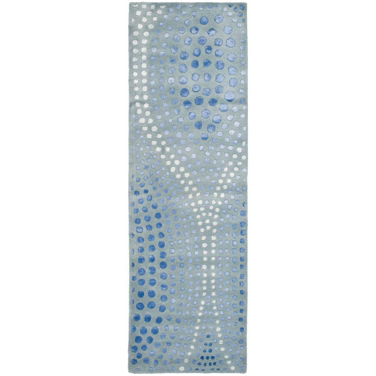 SAFAVIEH Soho Collection SOH654B Handmade Light Blue Rug - 2' 6 X 14'