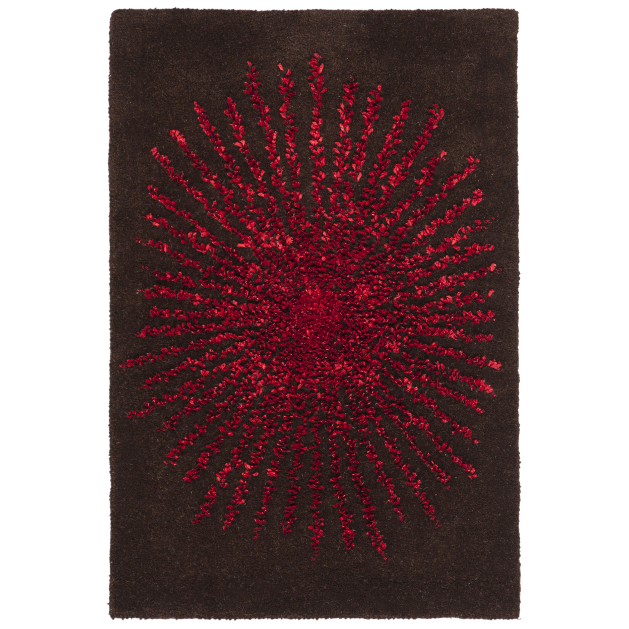 SAFAVIEH Soho Collection SOH655T Handmade Brown / Red Rug - 2' X 3'