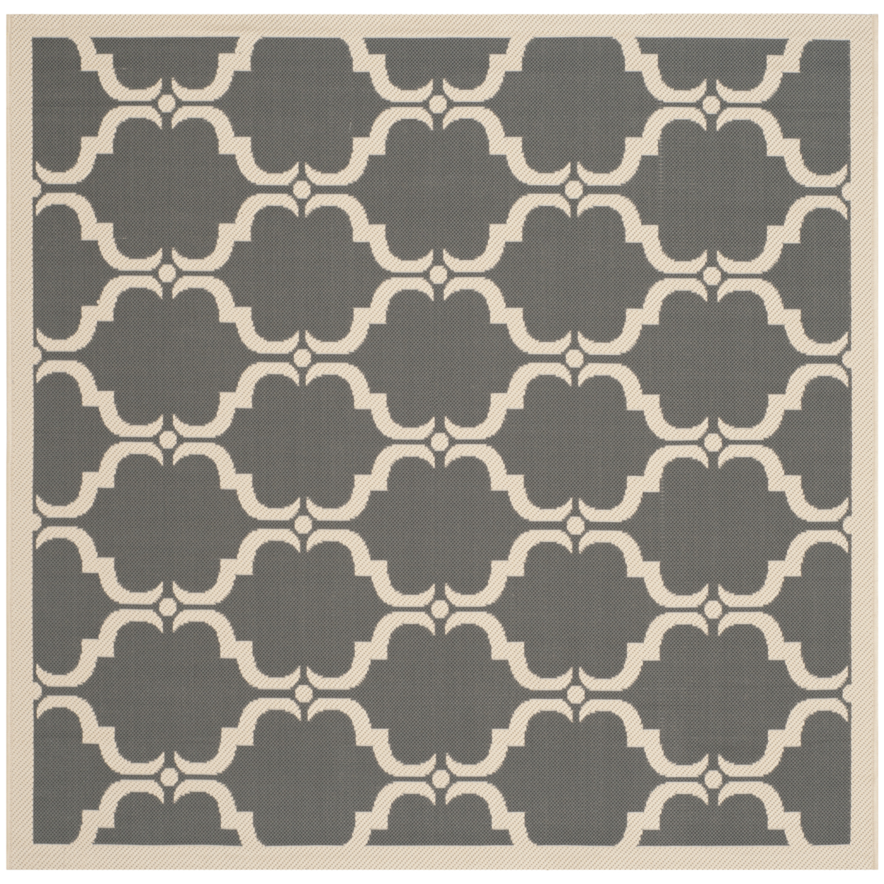 SAFAVIEH Outdoor CY6009-246 Courtyard Anthracite / Beige Rug - 6' 7 Square