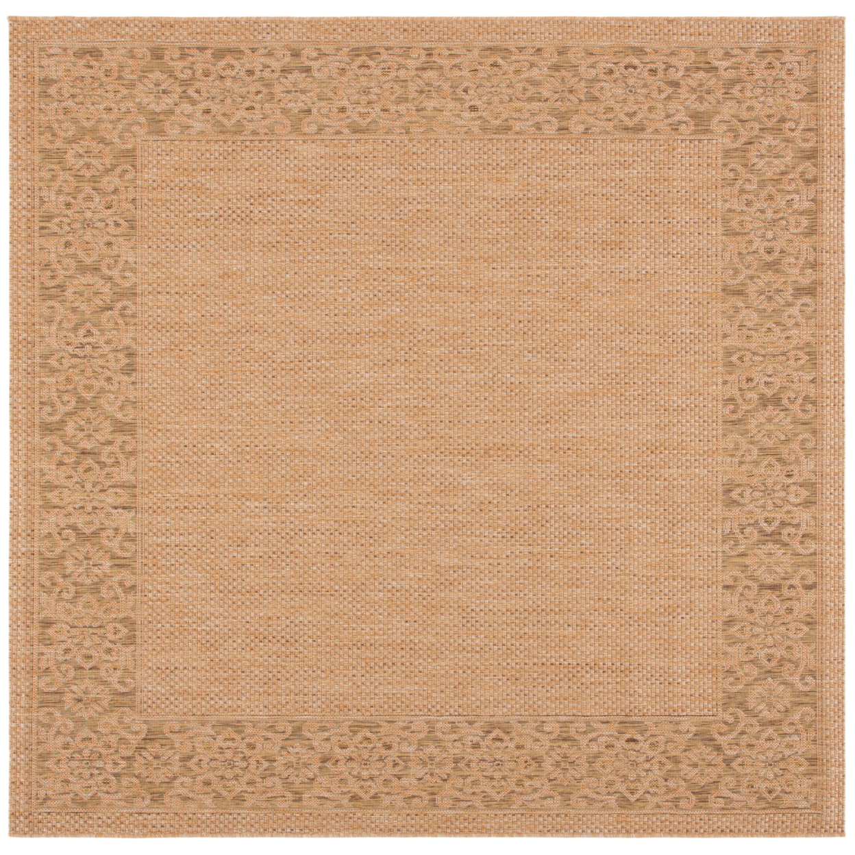SAFAVIEH Indoor Outdoor CY6011-39 Courtyard Natural / Gold Rug - 6' 7 Square