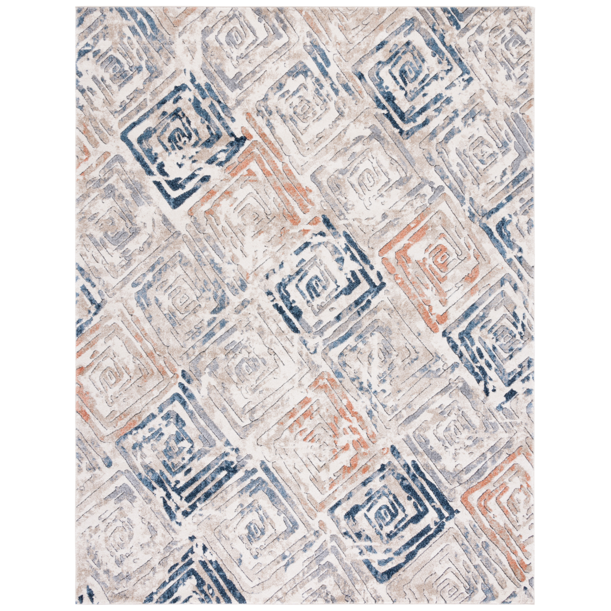 SAFAVIEH Coppertone Collection CPN324A Ivory / Navy Rug - 8' X 10'