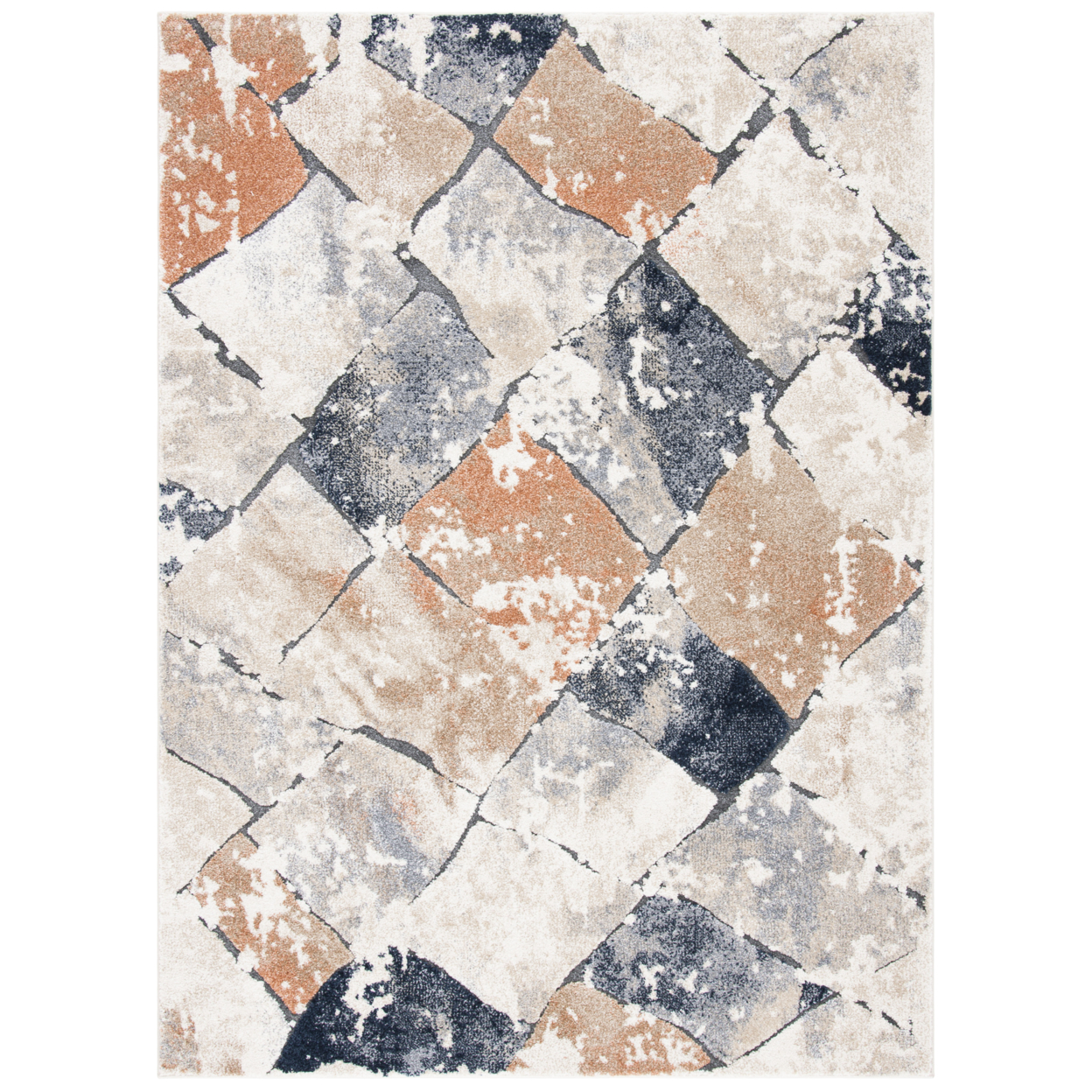 SAFAVIEH Coppertone Collection CPN327A Ivory / Navy Rug - 8' X 10'
