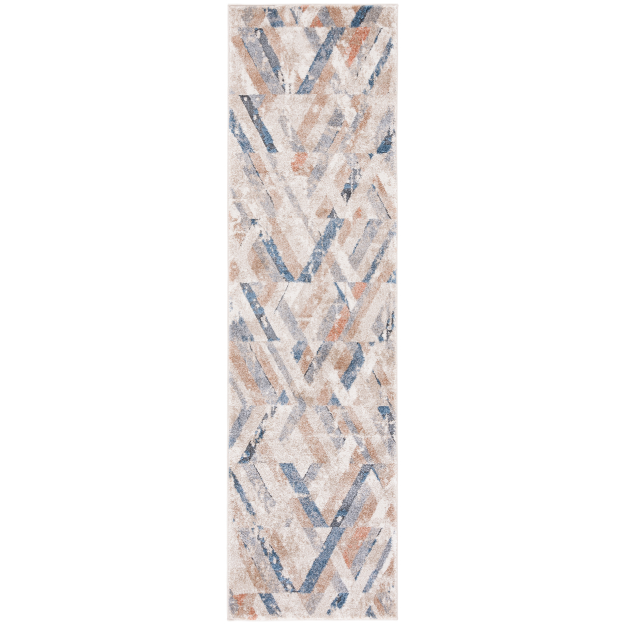 SAFAVIEH Coppertone Collection CPN356A Ivory / Navy Rug - 2' 2 X 8'
