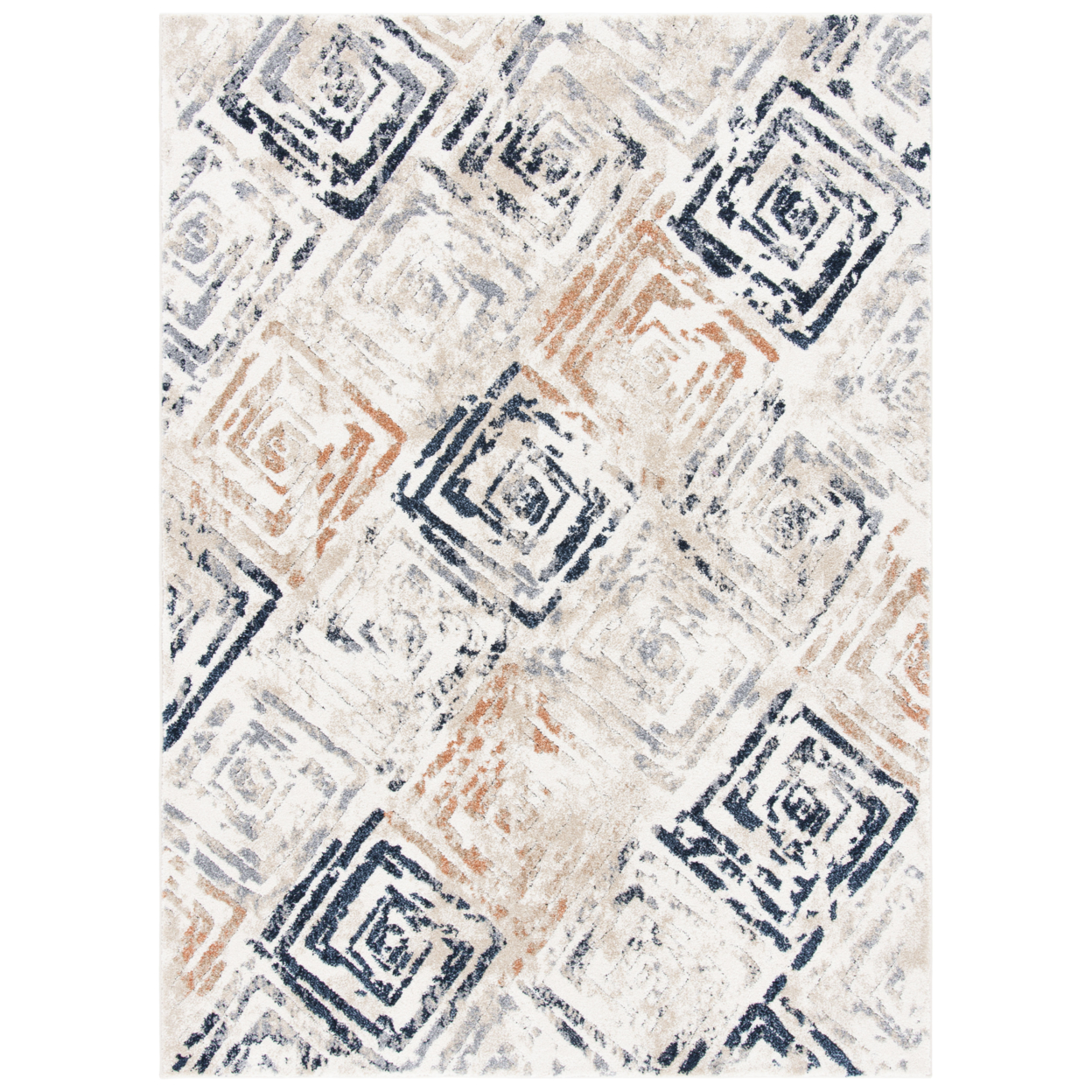 SAFAVIEH Coppertone Collection CPN324A Ivory / Navy Rug - 5' 3 X 7' 7