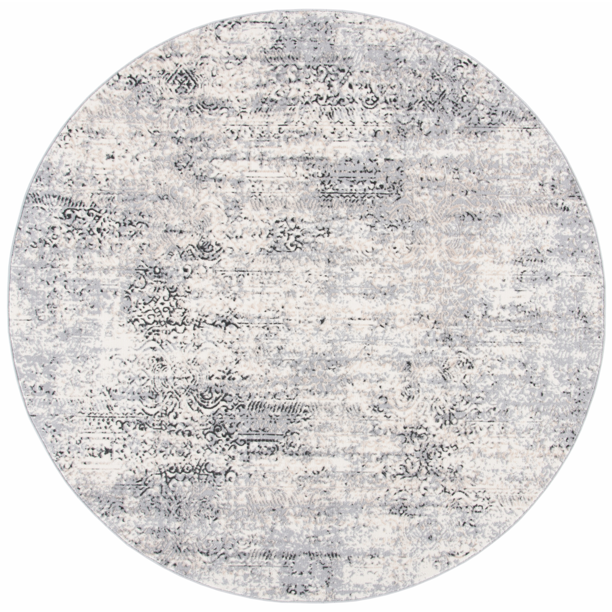 SAFAVIEH Lagoon Collection LGN536A Ivory / Grey Rug - 6-7 X 6-7 Round