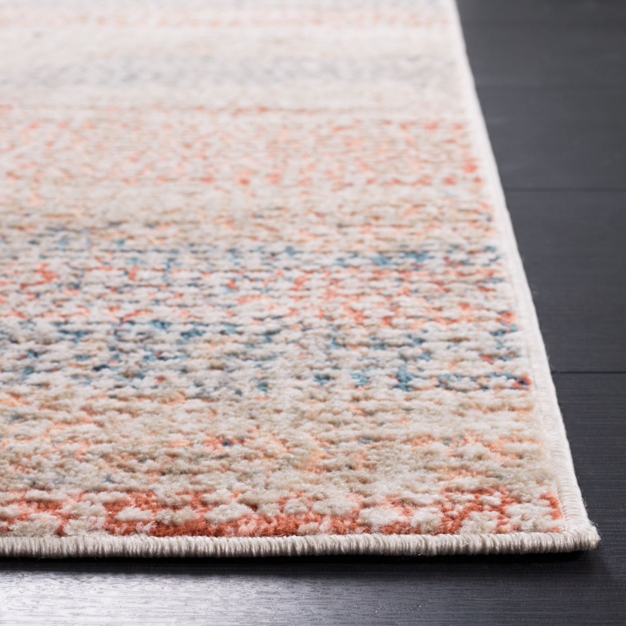 SAFAVIEH Madison Collection MAD812M Ivory / Blue Rust Rug - 6' 7 Square