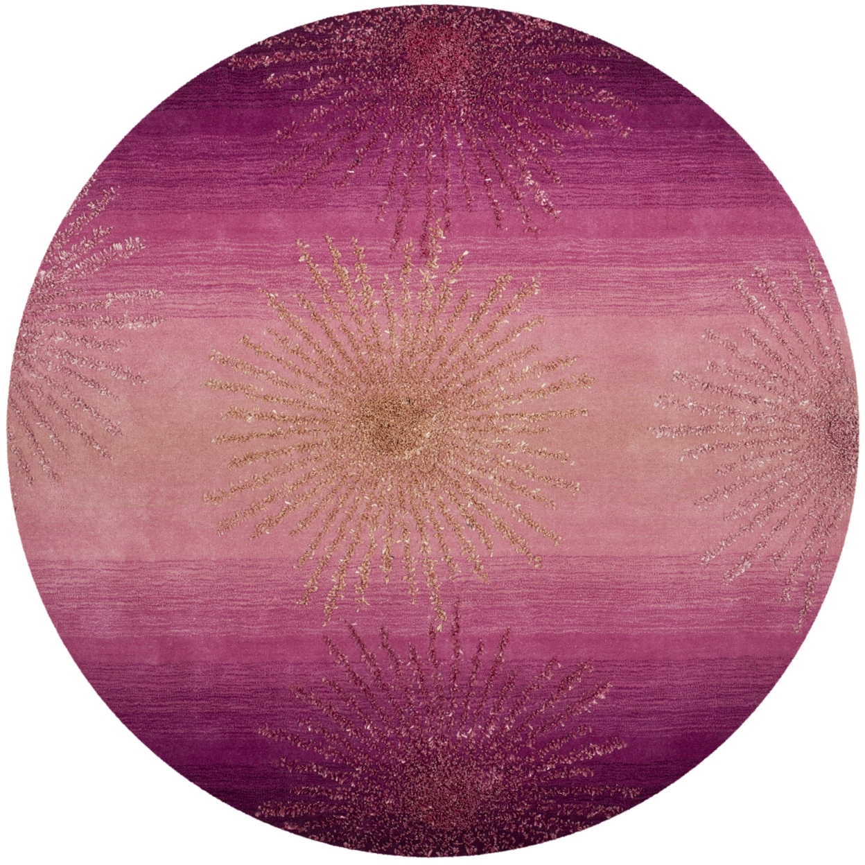 SAFAVIEH Soho Collection SOH712N Handmade Pink Rug - 6' Round