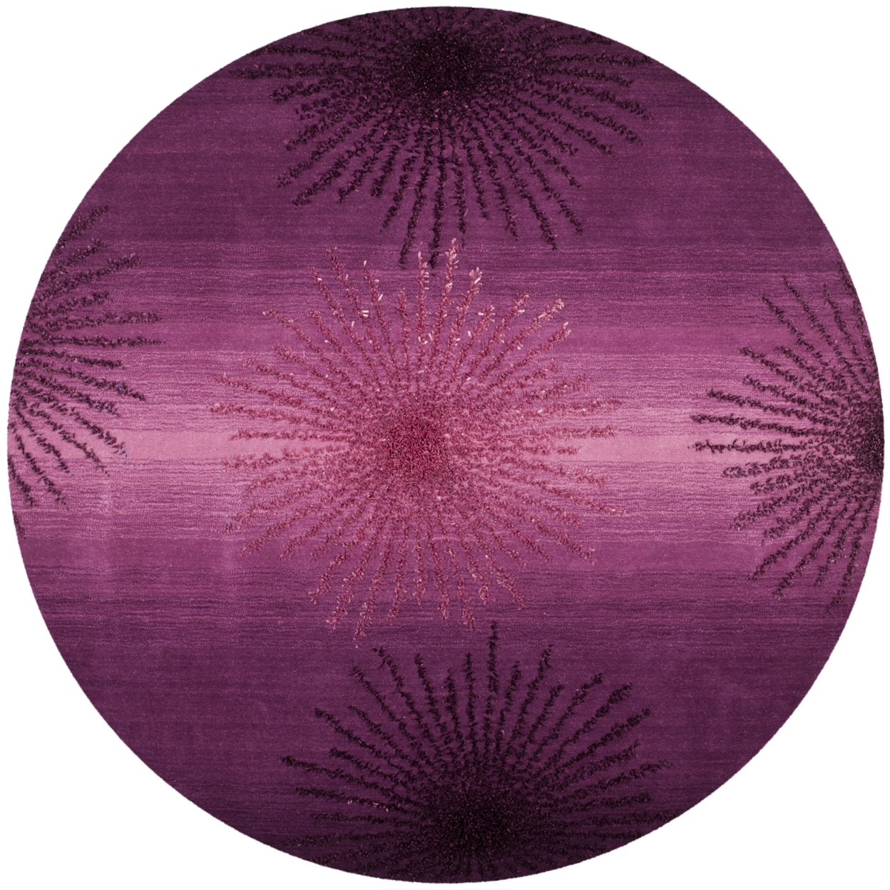 SAFAVIEH Soho Collection SOH712Q Handmade Purple Rug - 6' Round