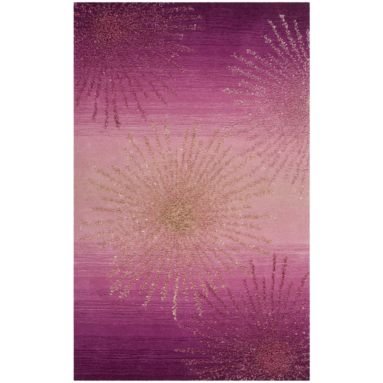 SAFAVIEH Soho Collection SOH712N Handmade Pink Rug - 3' 6 X 5' 6