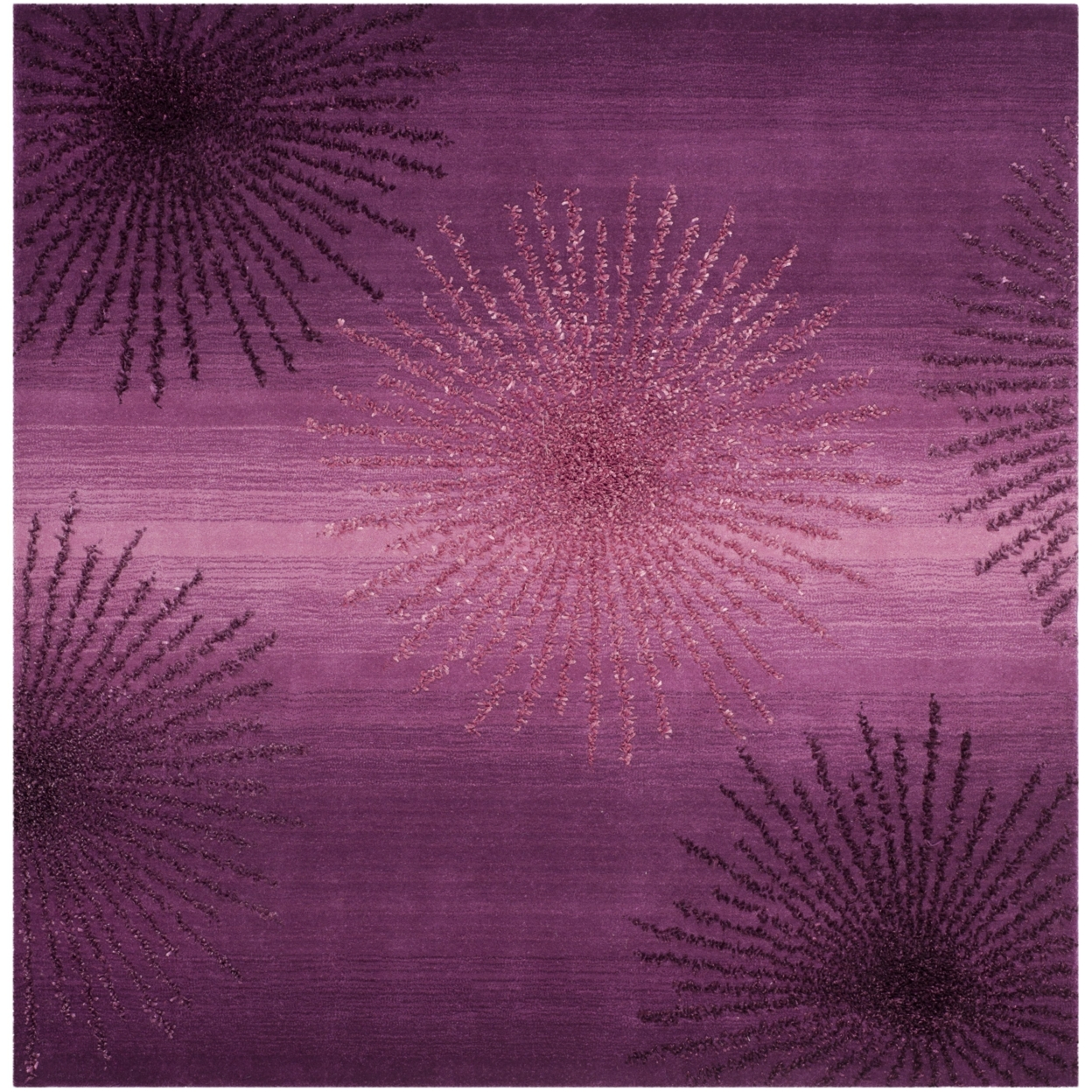 SAFAVIEH Soho Collection SOH712Q Handmade Purple Rug - 6' Square