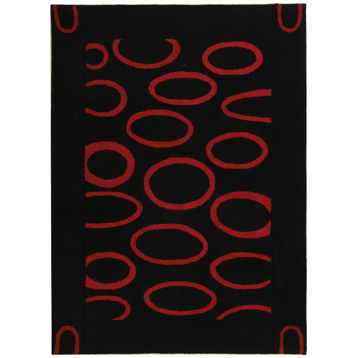 SAFAVIEH Soho Collection SOH714B Handmade Black / Red Rug - 7' 6 X 9' 6