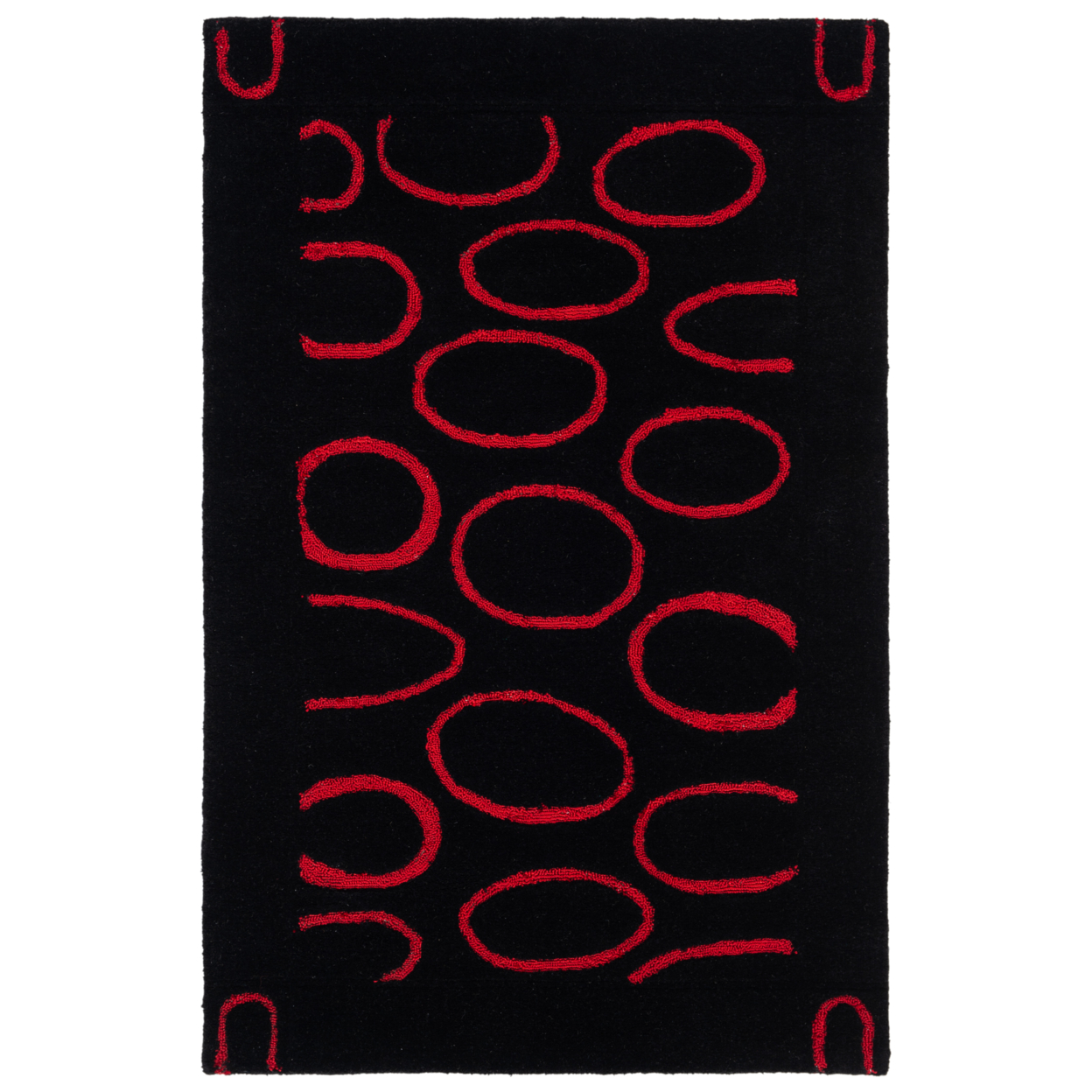 SAFAVIEH Soho Collection SOH714B Handmade Black / Red Rug - 3' 6 X 5' 6