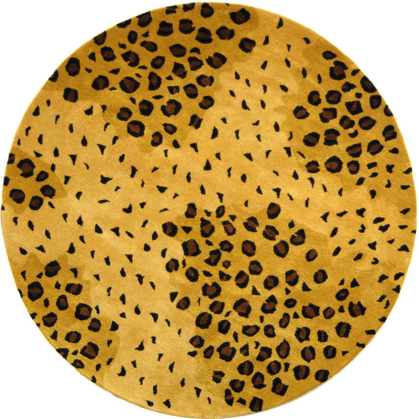 SAFAVIEH Soho Collection SOH715A Handmade Gold/Black Rug - 6' Round