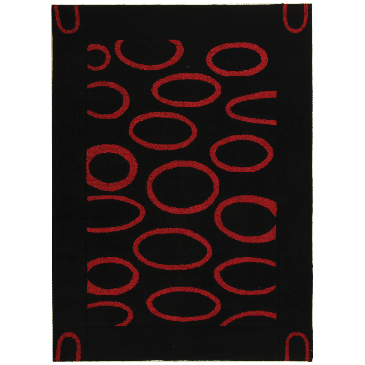 SAFAVIEH Soho Collection SOH714B Handmade Black / Red Rug - 5' X 8'