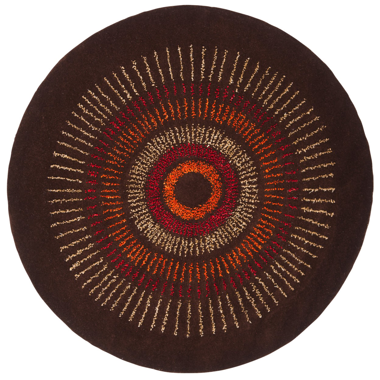 SAFAVIEH Soho Collection SOH719B Handmade Brown/Gold Rug - 6' Round