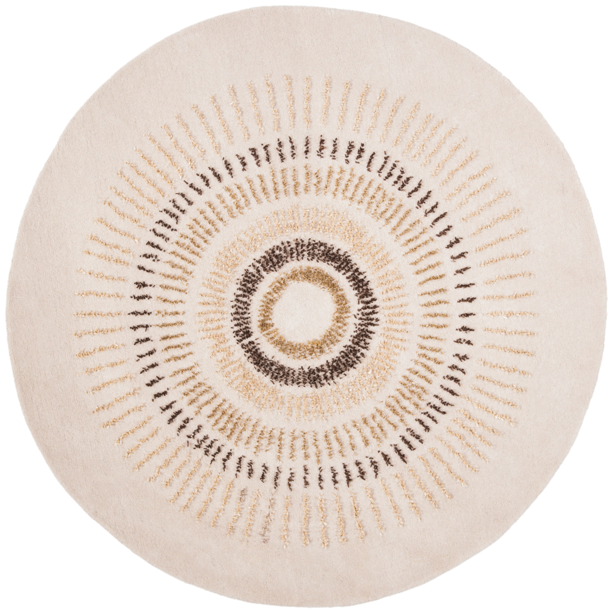 SAFAVIEH Soho Collection SOH719A Handmade Beige/Gold Rug - 6' Round