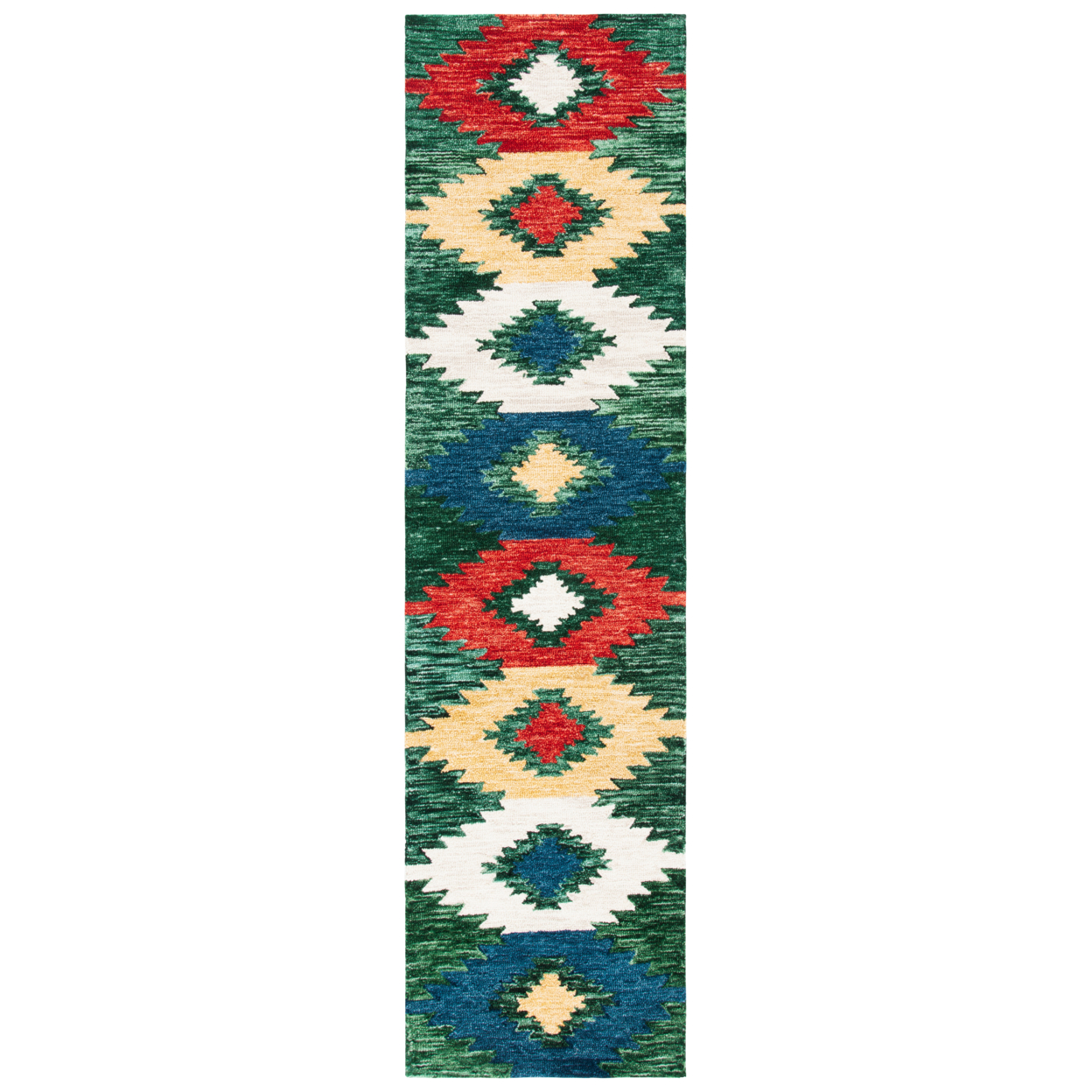 SAFAVIEH Aspen Collection APN704Y Handmade Green/Red Rug - 2' 3 X 9'