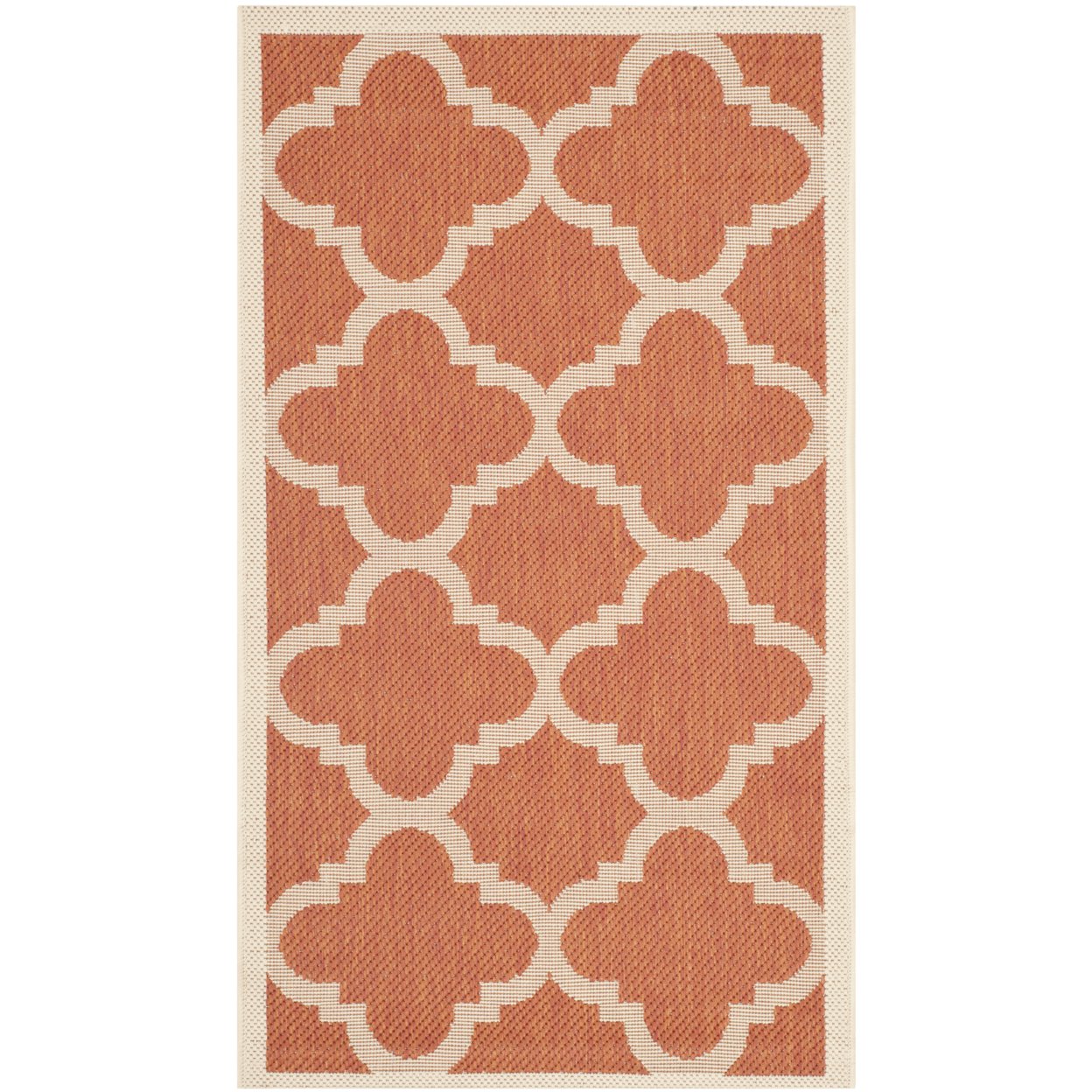 SAFAVIEH Outdoor CY6243-241 Courtyard Collection Terracotta Rug - 6' 7 Square
