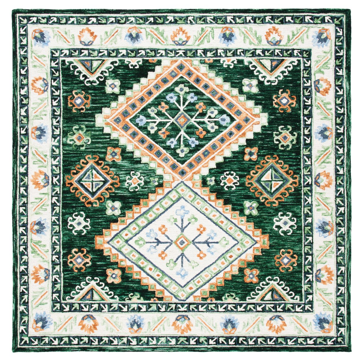 SAFAVIEH Aspen APN706Y Handmade Green / Ivory Rug - 7' Square